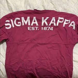 Maroon long sleeve Sigma Kappa Collegiate crest t